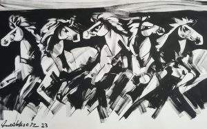 Mashkoor Raza, 30 x 48 Inches