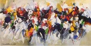 Mashkoor Raza, 36 x 72 Inches